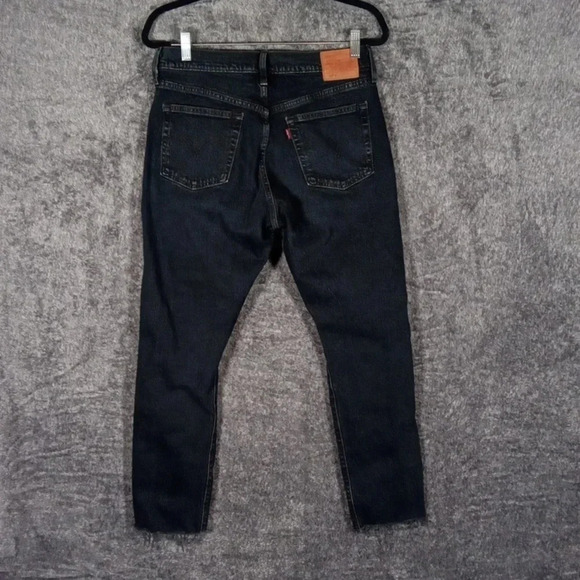 Levi's 501 button fly black  Raw Hem High Rise Distressed Womens  size 29 - Picture 3 of 12